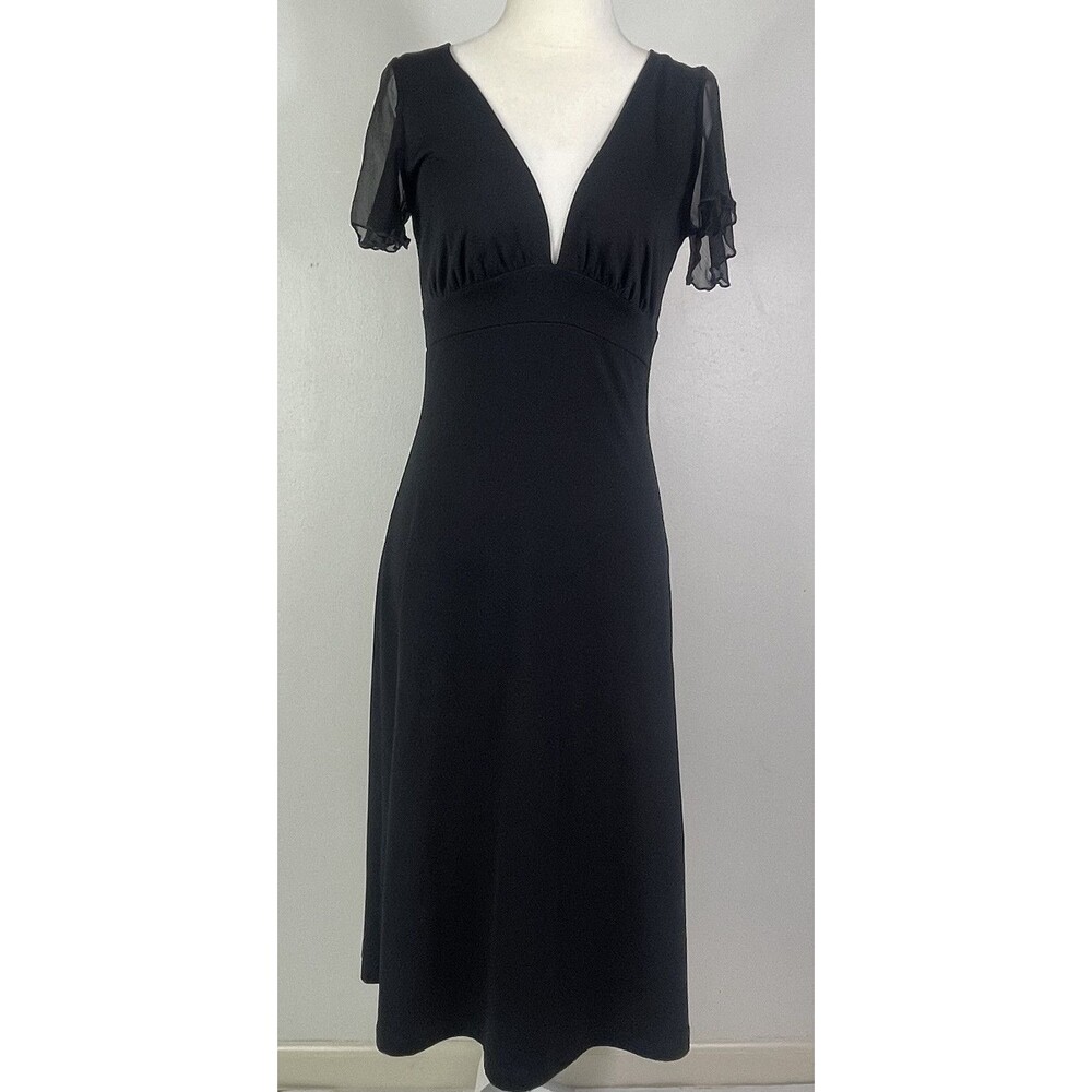 Susana Monaco Black Empire waist Dress Med babydoll minimalist simple capsule